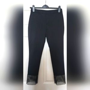 Zara Basic Women's Black Cropped Lace Hem Pants.  Size Small